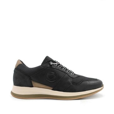 zapatillas casual hombre negras de piel