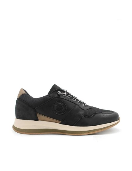 zapatillas casual hombre negras de piel