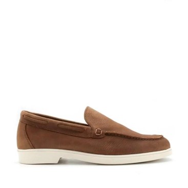 mocasín nobuck hombre marrón
