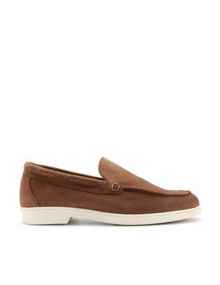 mocasín nobuck hombre marrón