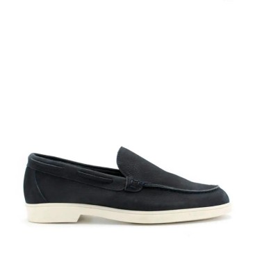 mocasín nobuck hombre azul marino