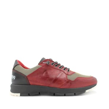 zapatillas piel hombre ROJAS