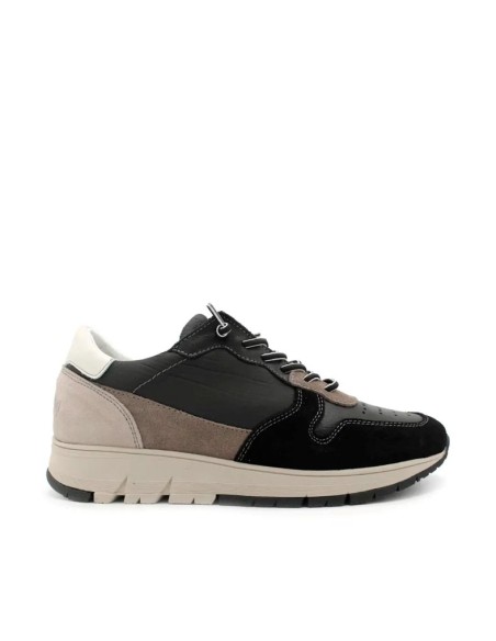 zapatilla casual acolchada negra de hombre