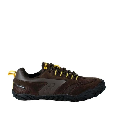 Hi-Tec Figaro Low Waterproof barefoot hombre color chocolate vista lateral