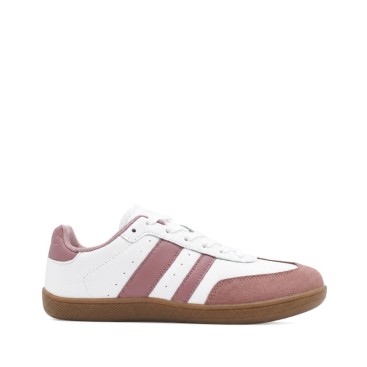 Bamba barefoot rosa para mujer con suela color caramelo