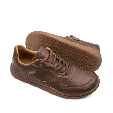 Zapatillas barefoot marrones hombre con cordones