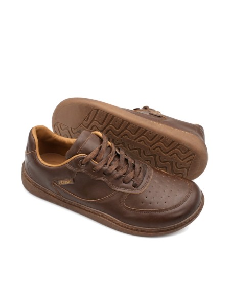 Zapatillas barefoot marrones hombre con cordones