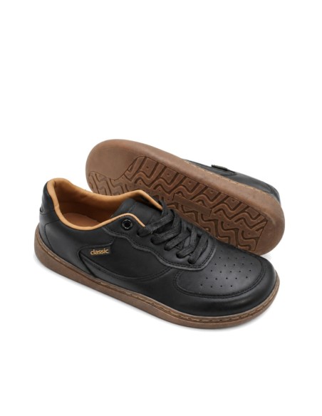 Zapatillas barefoot negras hombre con cordones