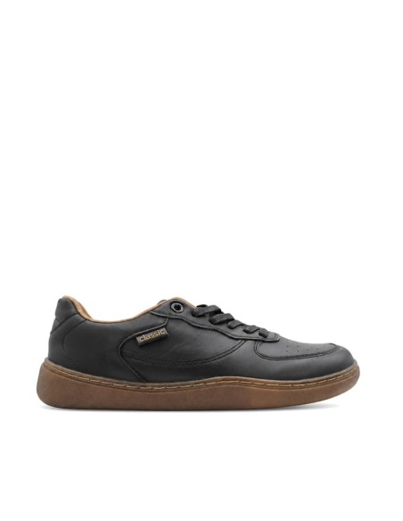 Zapatilla barefoot negra hombre vista lateral