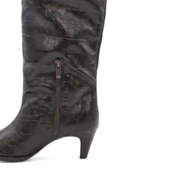 Botas cocodrilo marrón con tacón fino