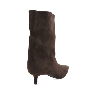 Botín kitten marrón mujer vista lateral trasero