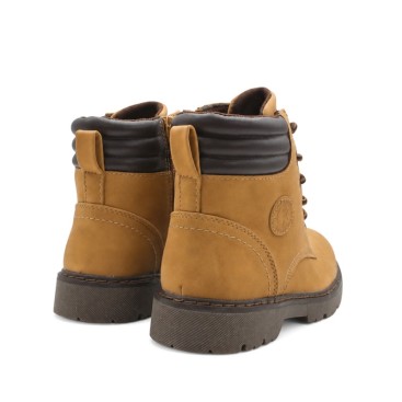 Vista trasera de bota niño camel con tirador