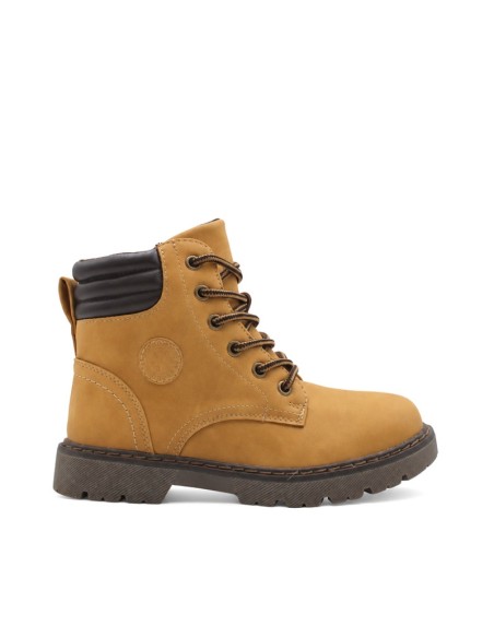 Bota niño camel Hunter con cordones y suela de goma