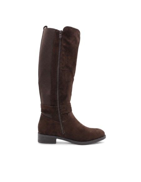 Bota marrón mujer con cremallera interior