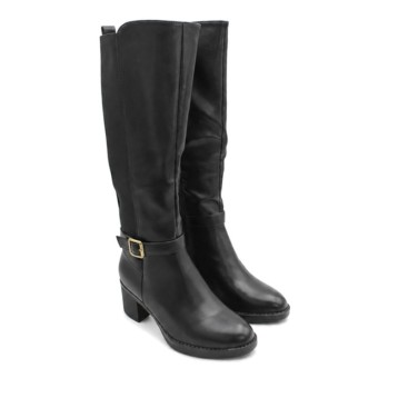 Bota alta negra mujer con tacón de 5,8 cm