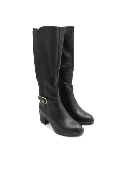 Bota alta negra mujer con tacón de 5,8 cm
