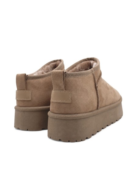 Vista trasera de botín australiano Mini Platform taupe