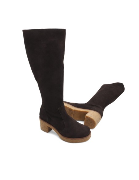 Bota marrón mujer con plataforma de 2 cm