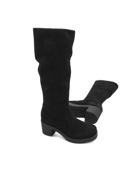 Bota negra mujer con plataforma de 2 cm