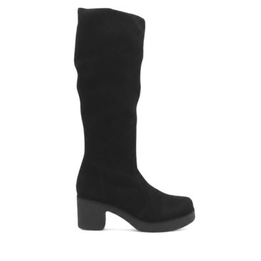 Bota serraje negra mujer vista lateral