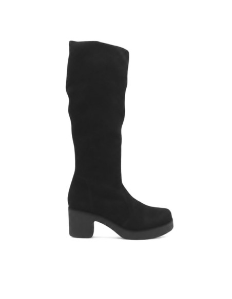 Bota serraje negra mujer vista lateral