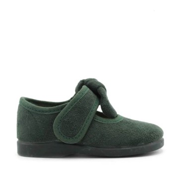 Mercedita verde botella para bebé y niña vista lateral