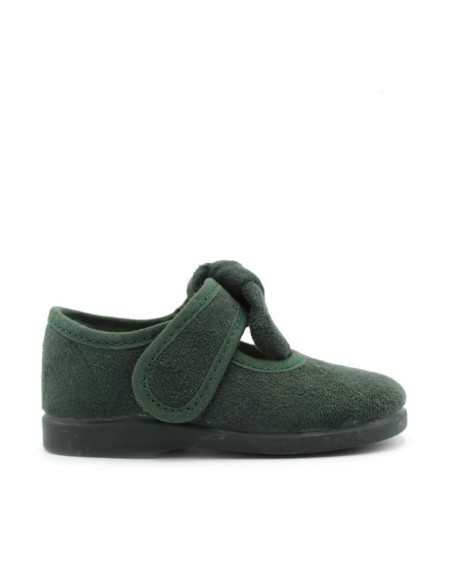 Mercedita verde botella para bebé y niña vista lateral