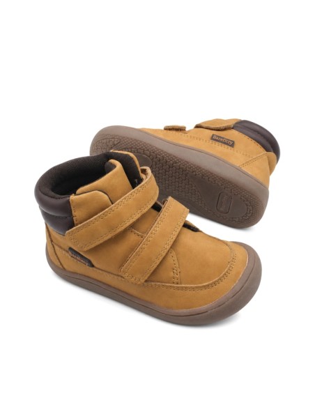Botín barefoot camel niño con suela flexible 0 drop