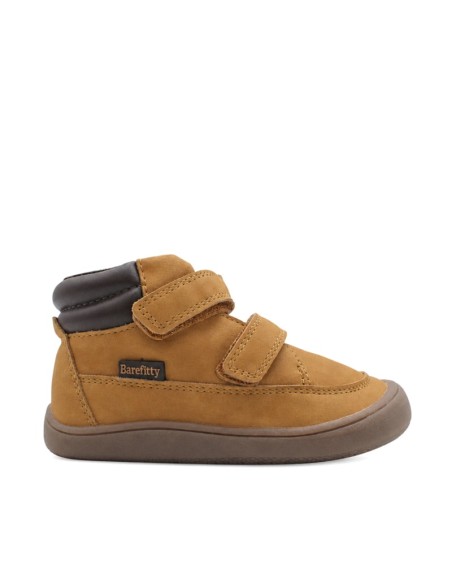 Botín barefoot camel niño Bubble Kids con doble velcro