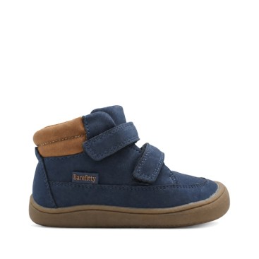 Botín barefoot azul marino niño con doble velcro