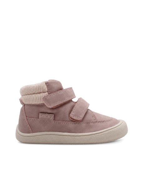 Botín barefoot rosa niña Bubble Kids con doble velcro