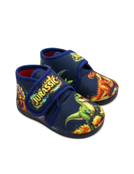 Zapatillas de estar por casa dinosaurios vista tres cuartos