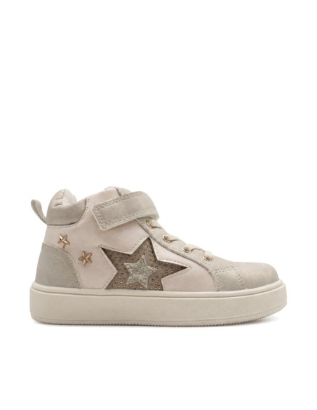 Zapatillas abotinadas niña doradas con estrellas