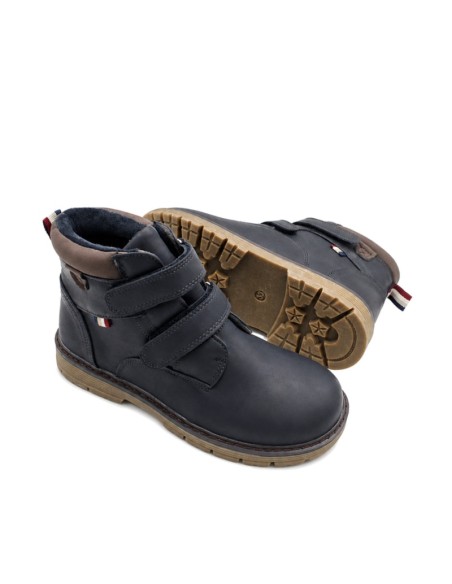 Botín de invierno azul marino niño con doble velcro