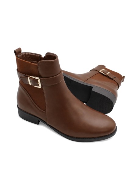 botín camel de mujer en tallas grandes