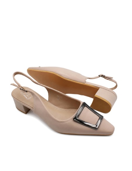 Zapato beige tallas grandes mujer destalonado