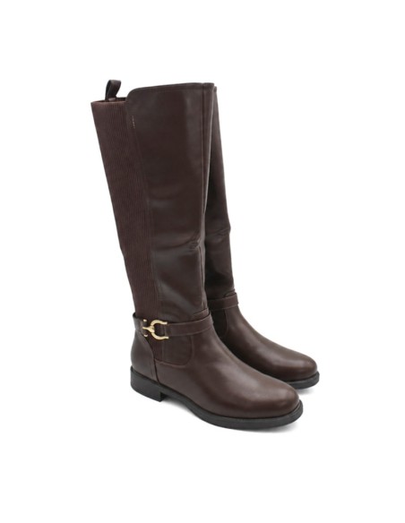 Botas planas marrones tallas 41 a 44 vista en pareja
