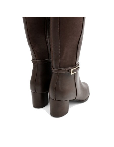 Bota marrón alta mujer tallas 41 a 44