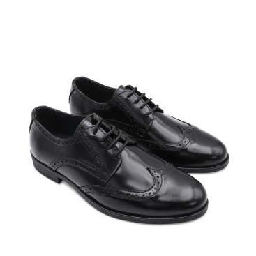 Zapato brogue negro hombre Santana99 de piel florentic