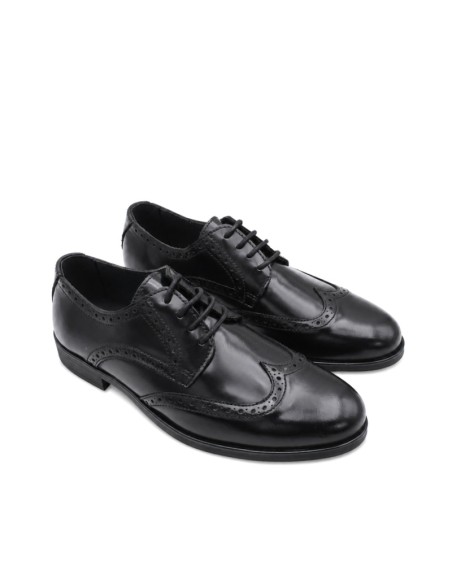 Zapato brogue negro hombre Santana99 de piel florentic