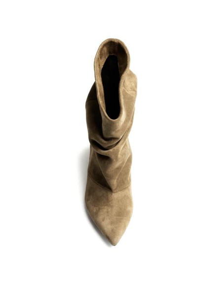 Botín slouchy camel de mujer vista superior