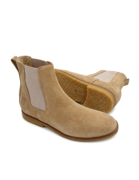 Botas beige hombre confeccionadas en piel de serraje