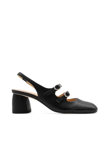 Zapato Mary Jane negro de piel Vienty con tacón de 5,5 cm