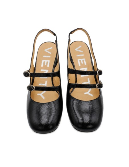Zapatos Mary Jane de charol negro Vienty vista frontal