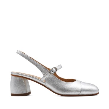 Zapato plata de tacón Vienty para mujer vista lateral