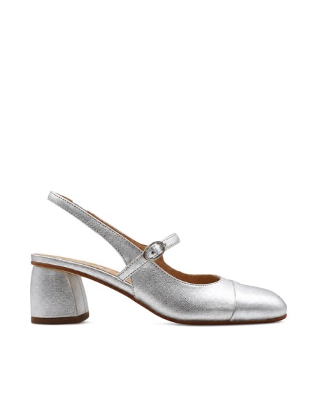 Zapato plata de tacón Vienty para mujer vista lateral