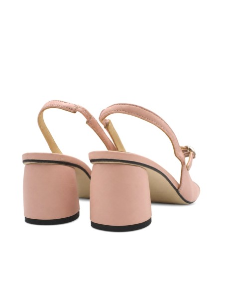Vista trasera del zapato rosa Vienty con tacón de 5,5 cm