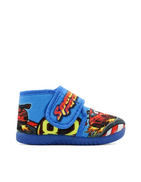 Zapatilla de estar por casa Rayo McQueen azul claro vista lateral