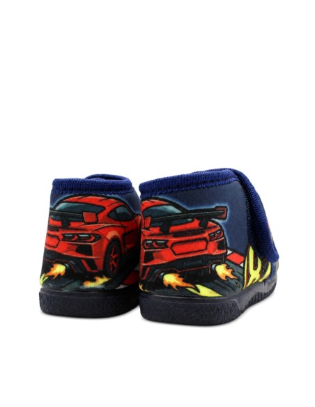 Zapatilla de estar por casa Cars azul marino vista trasera