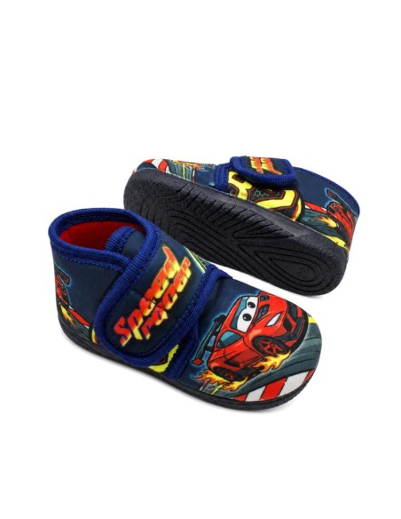 Zapatilla de casa Cars azul marino con suela de goma flexible